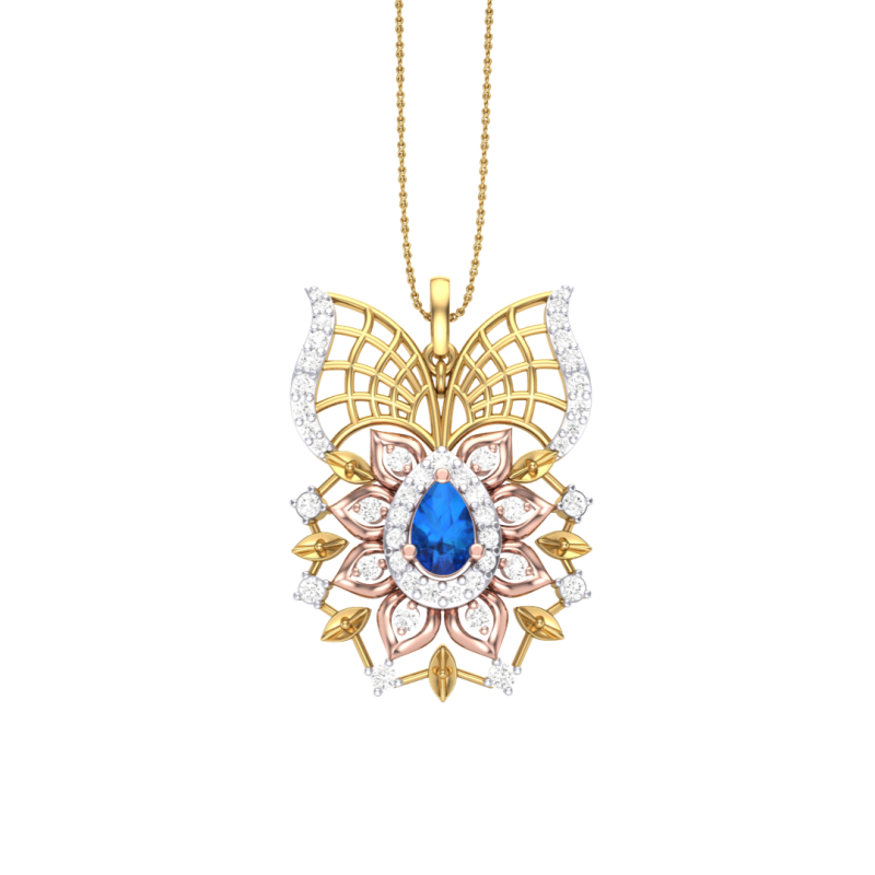 3D Printable Cad jewelry design of Lady diamond Pendant Modelo 3D .c4d .max .obj .3ds .fbx .stl .blend