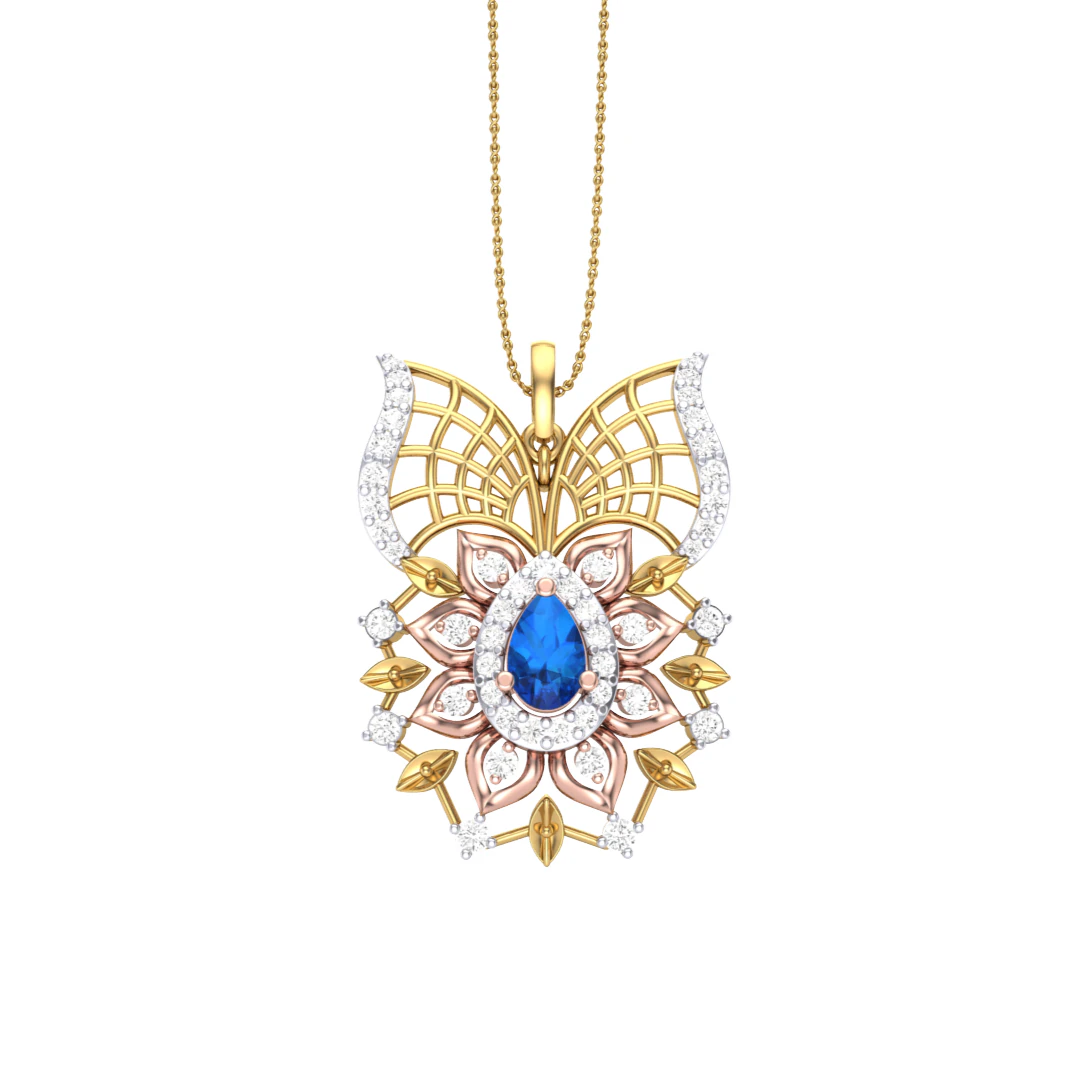 3D Printable Cad jewelry design of Lady diamond Pendant 3D Model .c4d .max .obj .3ds .fbx .stl .blend 