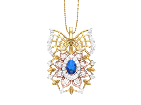 3D Printable Cad jewelry design of Lady diamond Pendant 3D 模型