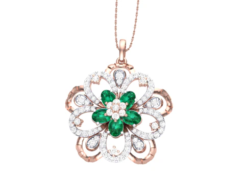 3D Printable Cad jewelry design of Lady diamond Pendant 3D Model