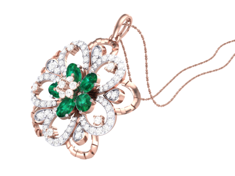 3D Printable Cad jewelry design of Lady diamond Pendant 3D Модель