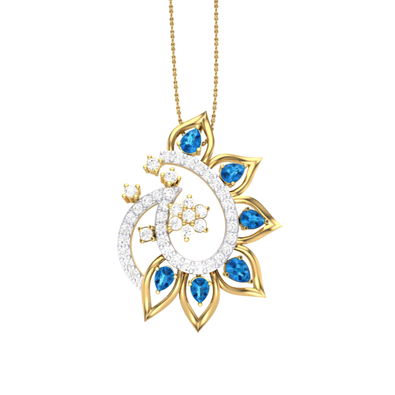 3D Printable Cad jewelry design of Lady diamond Pendant 3D Model .c4d .max .obj .3ds .fbx .stl .blend 