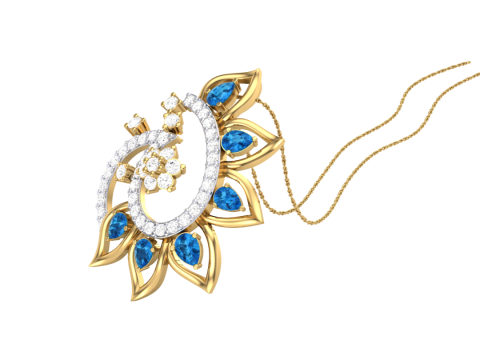 3D Printable Cad jewelry design of Lady diamond Pendant 3D Model