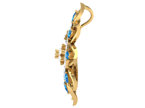 3D Printable Cad jewelry design of Lady diamond Pendant 3D Model