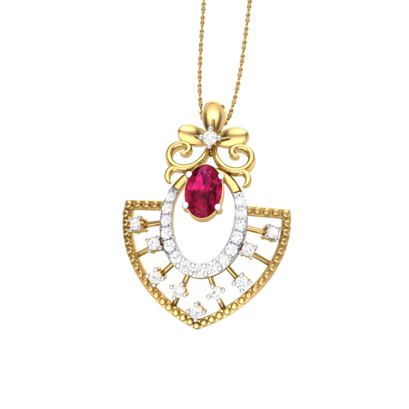 3D Printable Cad jewelry design of Lady diamond Pendant 3D 모델 .c4d .max .obj .3ds .fbx .stl .blend