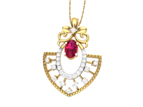 Projekt biżuterii Cad do druku 3D z diamentowym wisiorkiem Lady Model 3D