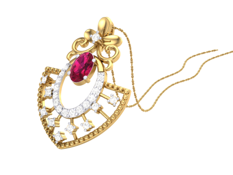 3D Printable Cad jewelry design of Lady diamond Pendant 3D 모델
