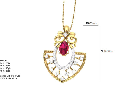 3D Printable Cad jewelry design of Lady diamond Pendant 3D 모델