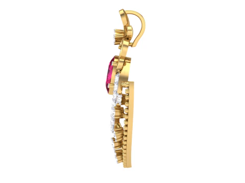 3D Printable Cad jewelry design of Lady diamond Pendant 3D Model