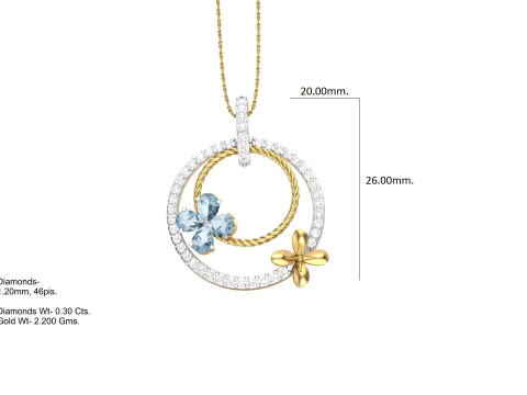3D Printable Cad jewelry design of Lady diamond Pendant Modèle 3D