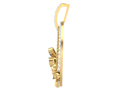 3D Printable Cad jewelry design of Lady diamond Pendant Modèle 3D