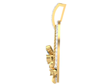 3D Printable Cad jewelry design of Lady diamond Pendant 3D Model