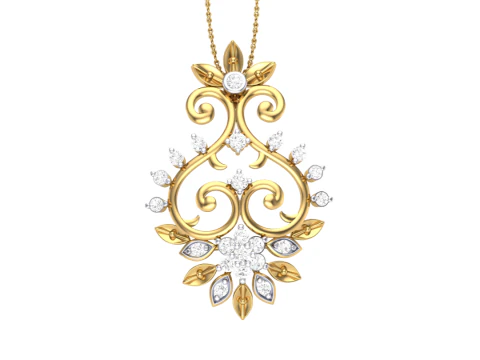 3D-печать CAD-дизайна ювелирного кулона Lady с бриллиантами 3D Модель