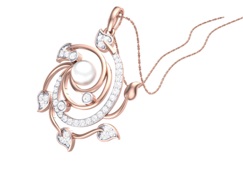 3D Printable Cad jewelry design of Lady diamond Pendant 3D Model