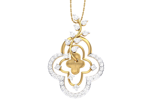 3D Printable Cad jewelry design of Lady diamond Pendant 3D Model