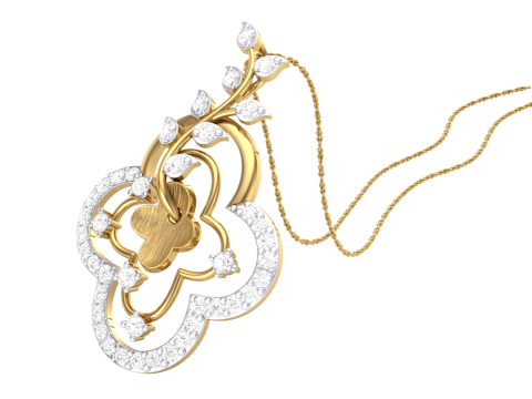 3D Printable Cad jewelry design of Lady diamond Pendant Modello 3D