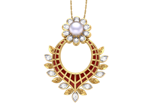 3D Printable Cad jewelry design of Lady diamond Pendant 3D Model