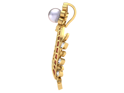 3D Printable Cad jewelry design of Lady diamond Pendant Model 3D