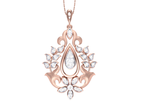 3D Printable Cad jewelry design of Lady diamond Pendant Modèle 3D