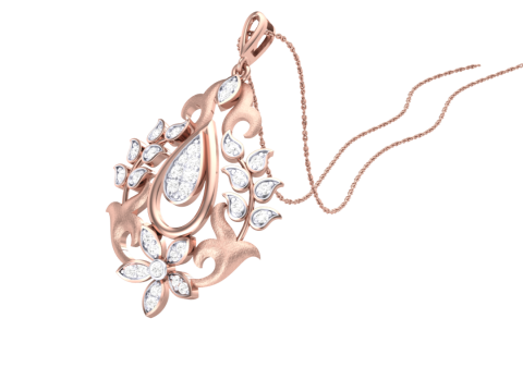 3D Printable Cad jewelry design of Lady diamond Pendant 3D मॉडल