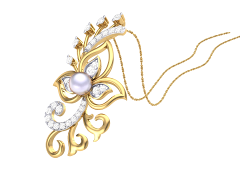 3D Printable Cad jewelry design of Lady diamond Pendant 3D Model