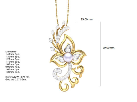 3D Printable Cad jewelry design of Lady diamond Pendant 3D Model