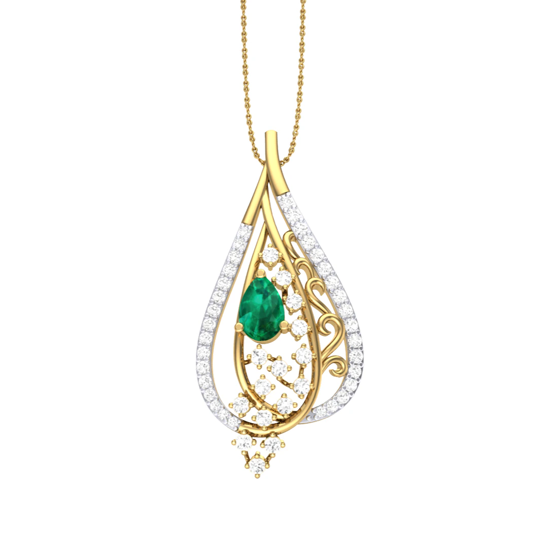 3D Printable Cad jewelry design of Lady diamond Pendant 3D Model .c4d .max .obj .3ds .fbx .stl .blend 