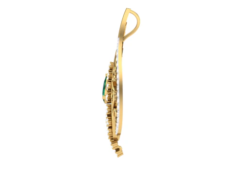 3D Printable Cad jewelry design of Lady diamond Pendant 3D Model