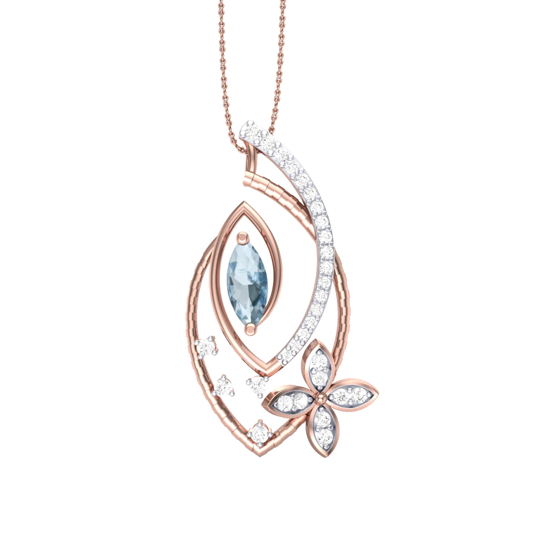 3D Printable Cad jewelry design of Lady diamond Pendant 3D Model .c4d .max .obj .3ds .fbx .stl .blend 
