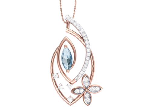 3D Printable Cad jewelry design of Lady diamond Pendant 3D Model