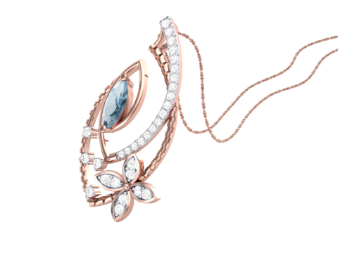3D Printable Cad jewelry design of Lady diamond Pendant Modello 3D
