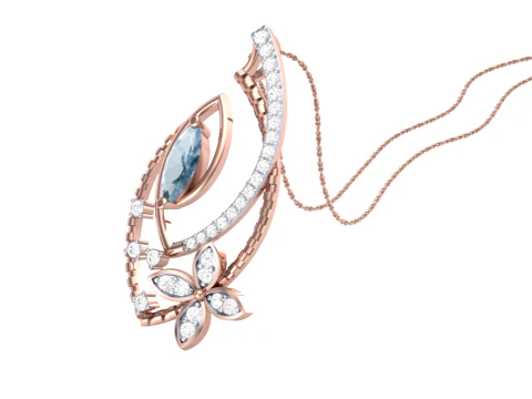 3D Printable Cad jewelry design of Lady diamond Pendant 3D Model