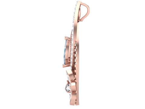3D Printable Cad jewelry design of Lady diamond Pendant Modello 3D