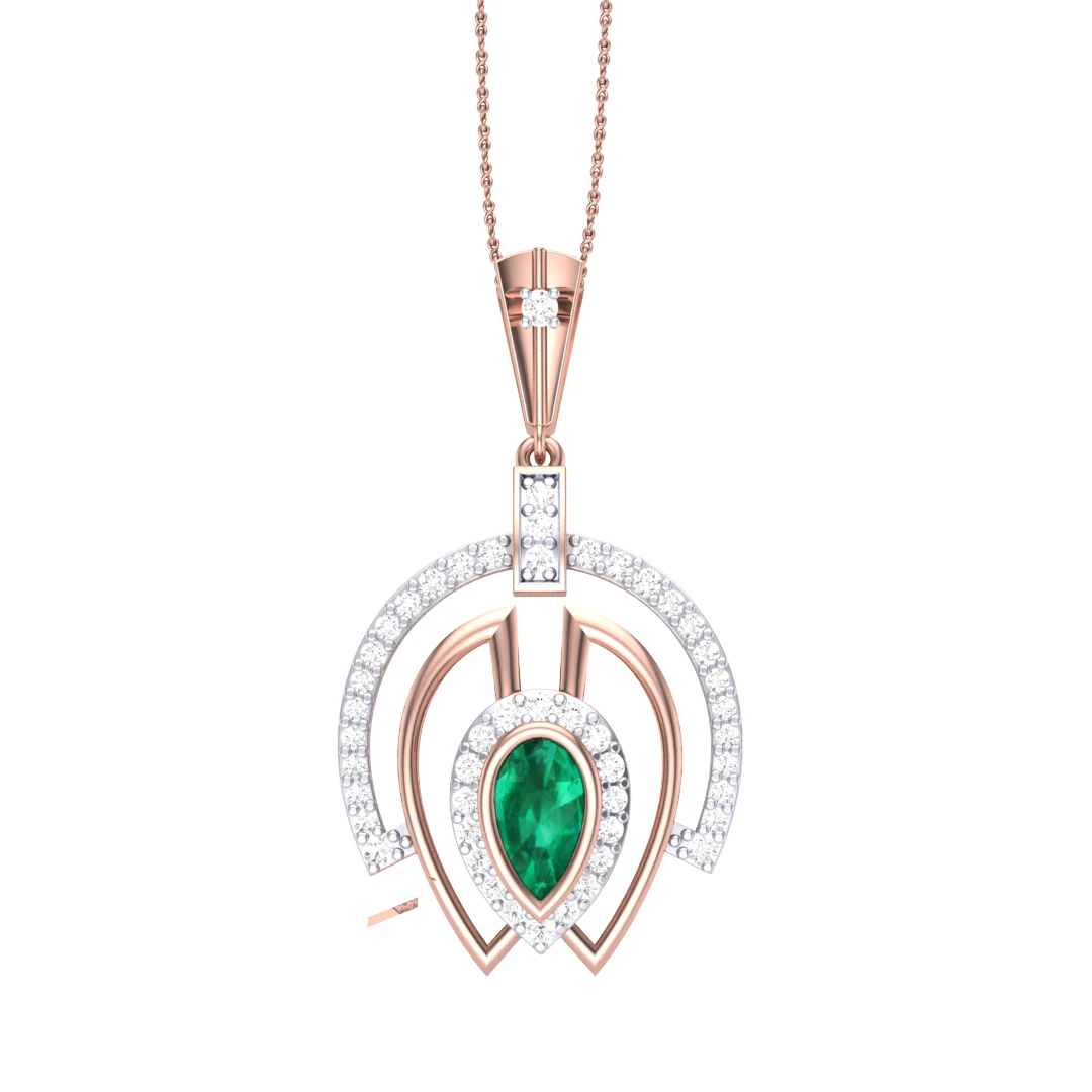 3D Printable Cad jewelry design of Lady diamond Pendant 3D Model .c4d .max .obj .3ds .fbx .stl .blend 