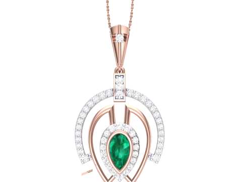 3D Printable Cad jewelry design of Lady diamond Pendant 3D Model