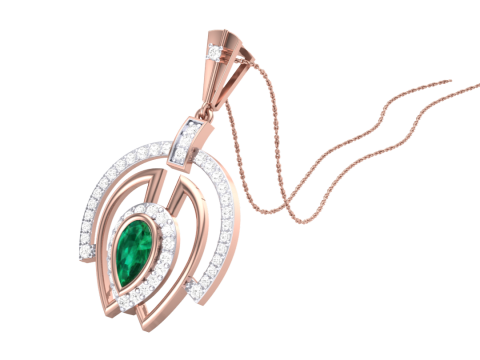 3D Printable Cad jewelry design of Lady diamond Pendant 3D मॉडल