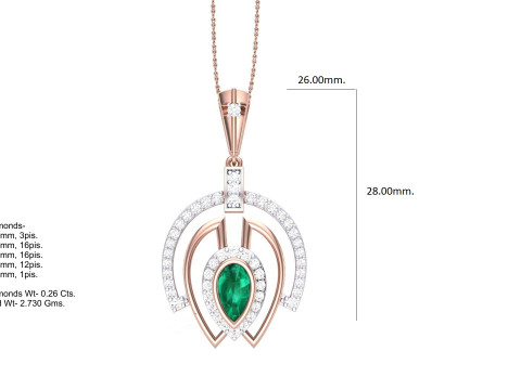 3D Printable Cad jewelry design of Lady diamond Pendant 3D मॉडल