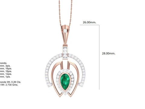 3D Printable Cad jewelry design of Lady diamond Pendant 3D Model