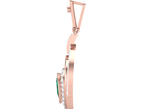 3D Printable Cad jewelry design of Lady diamond Pendant 3D Model