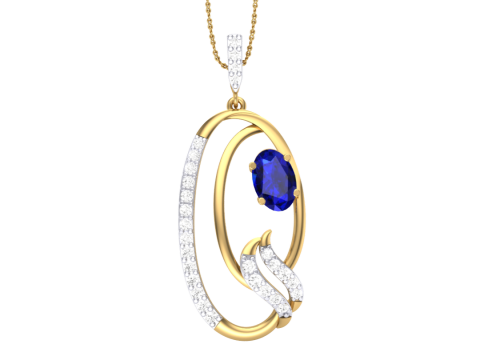 3D Printable Cad jewelry design of Lady diamond Pendant 3D Model