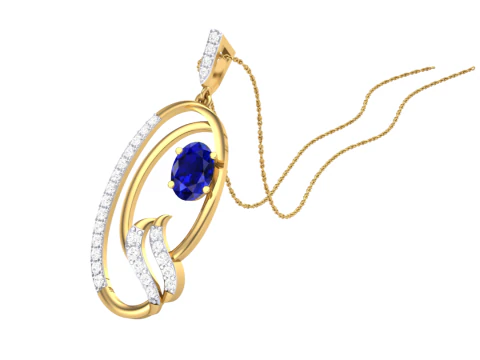 3D Printable Cad jewelry design of Lady diamond Pendant 3D Model