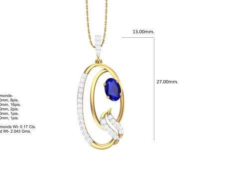 3D Printable Cad jewelry design of Lady diamond Pendant 3D 모델