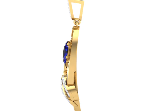 3D Printable Cad jewelry design of Lady diamond Pendant 3D Model