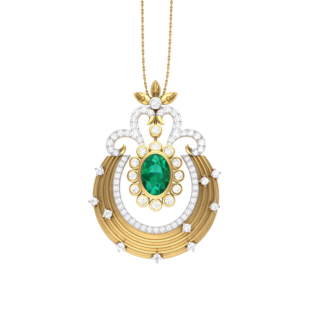 3D Printable Cad jewelry design of Lady diamond Pendant 3D Model .c4d .max .obj .3ds .fbx .stl .blend 