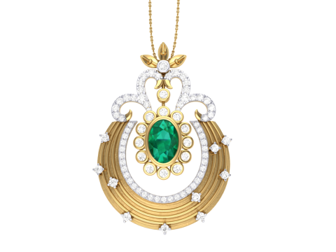 3D Printable Cad jewelry design of Lady diamond Pendant 3D Model
