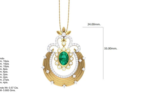 3D Printable Cad jewelry design of Lady diamond Pendant 3D Model