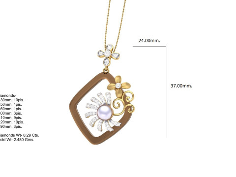 3D Printable Cad jewelry design of Lady diamond Pendant Modello 3D