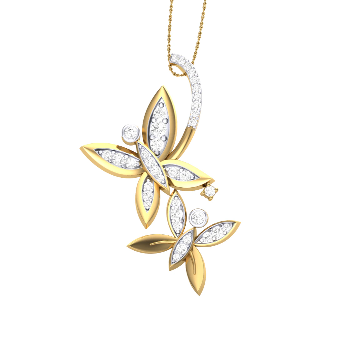 3D Printable Cad jewelry design of Lady diamond Pendant 3D Model .c4d .max .obj .3ds .fbx .stl .blend 
