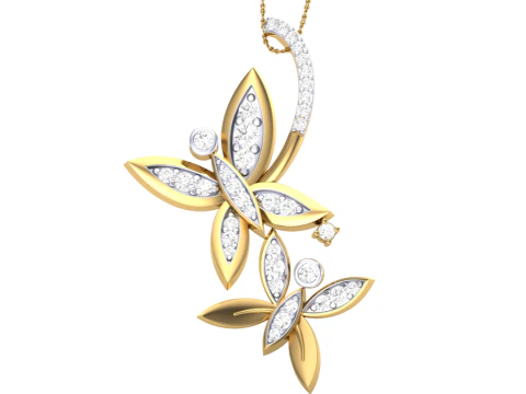 3D Printable Cad jewelry design of Lady diamond Pendant 3D Model