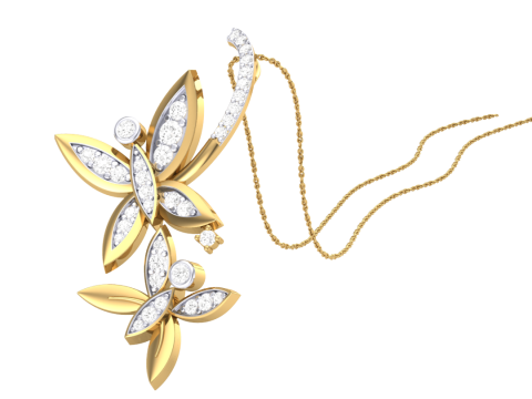 3D Printable Cad jewelry design of Lady diamond Pendant 3D Model